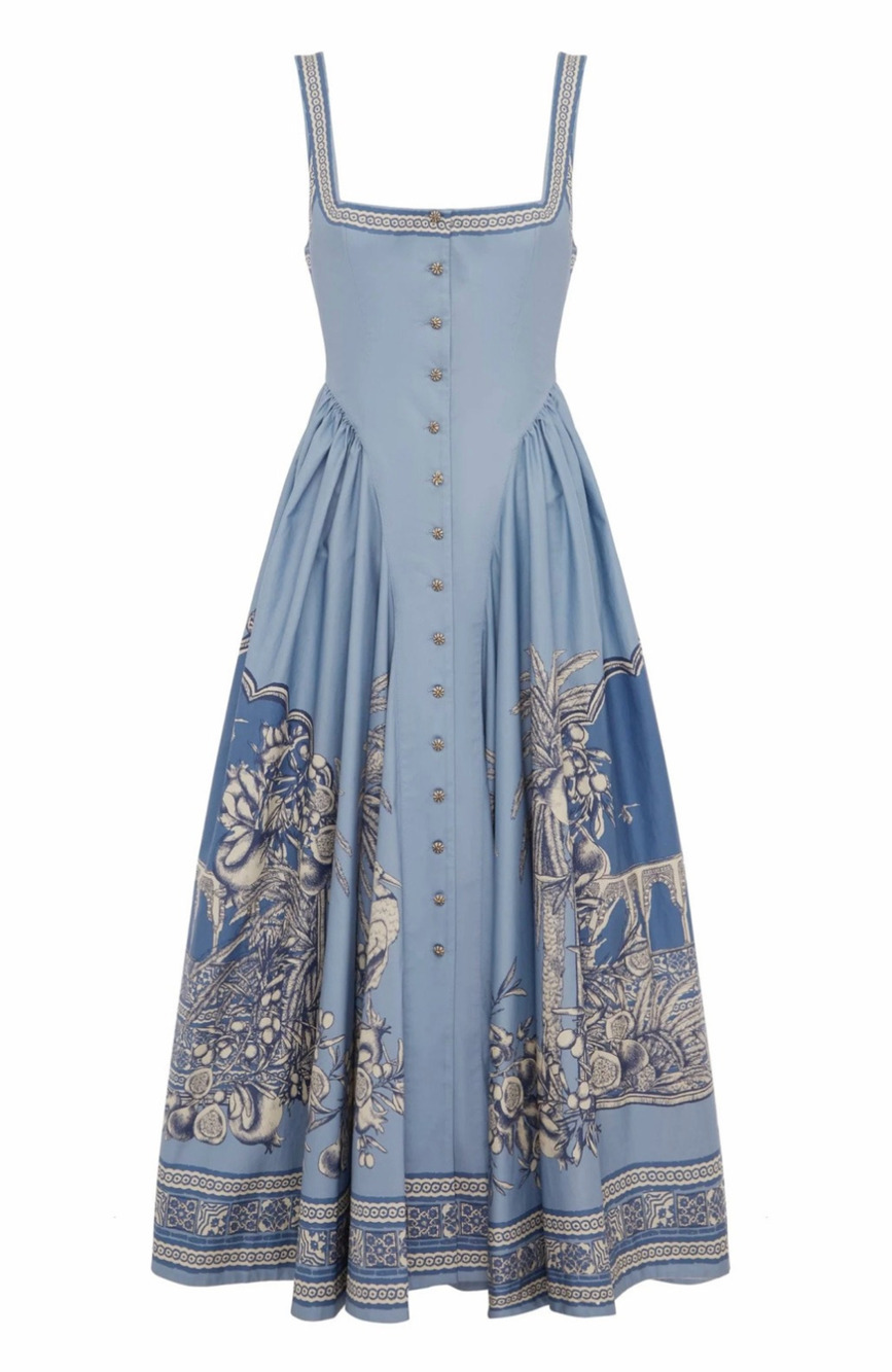 Alemais Blue Villa Romantica Midi Dress